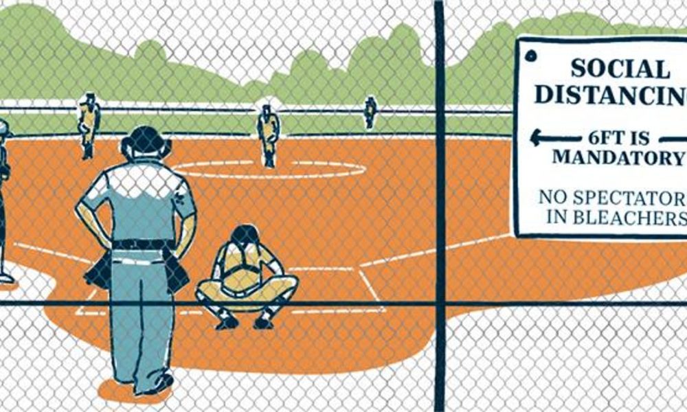 Cartoon of baseball game